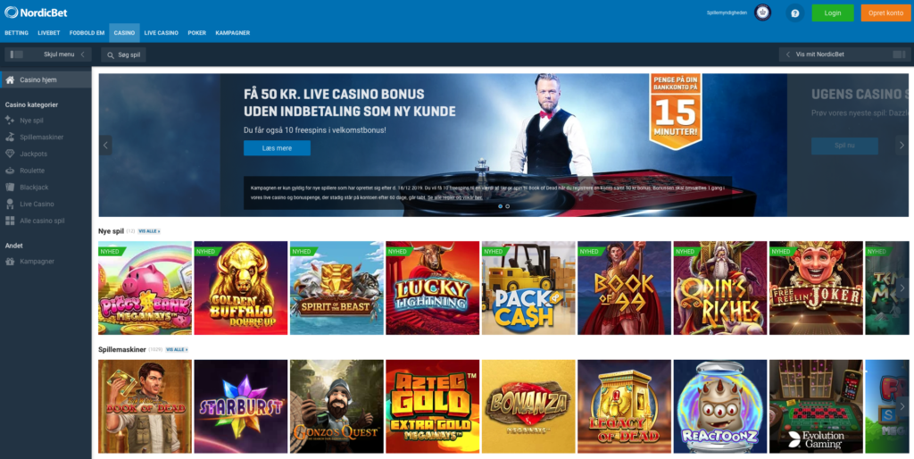 NordicBet Casino forside