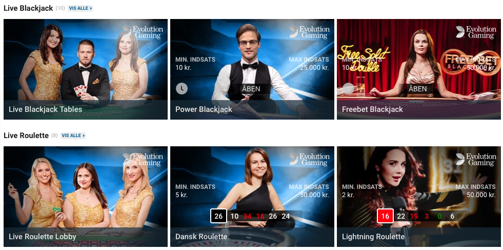 NordicBet Casino live casino