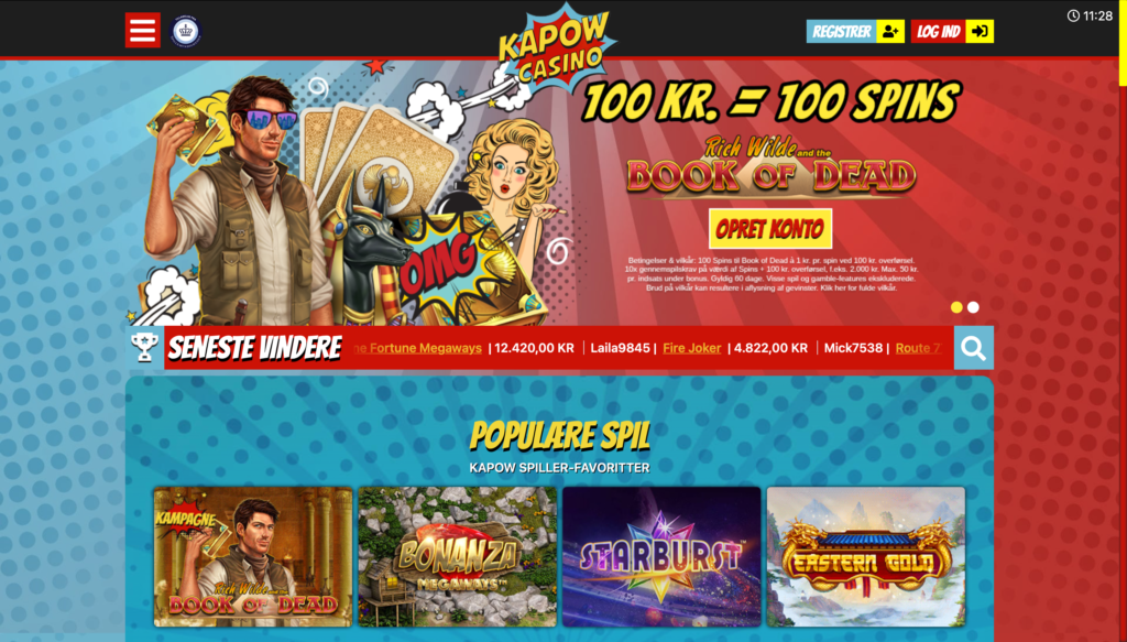 Kapow Casino hjemmeside